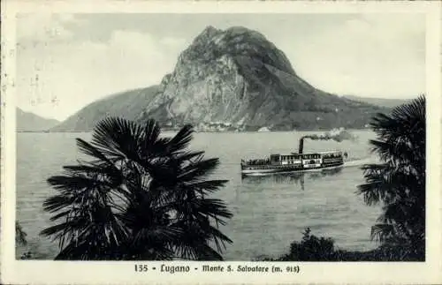 Ak Lago di Lugano Lombardia, Monte San Salvatore, Salondampfer