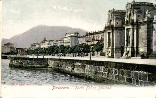 Ak Palermo Sizilien Sicilia Italien, Porta Felice Marina