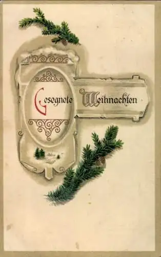 Ak Glückwunsch Weihnachten, Tannenzweige