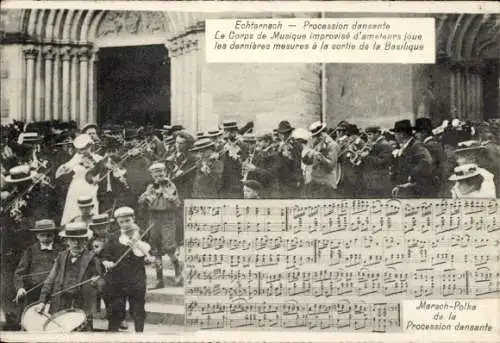 Ak Echternach Luxemburg, Tanzumzug, Marsch-Polka