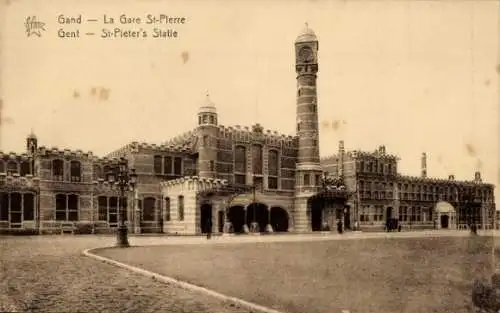 Ak Gand Gent Ostflandern, St Pierre Bahnhof