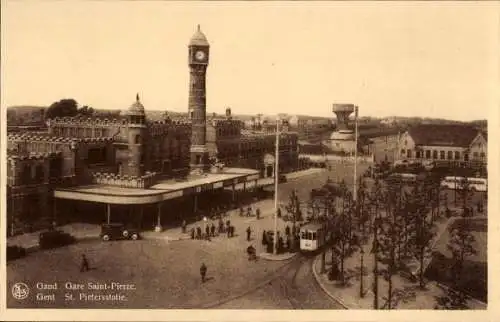 Ak Gand Gent Ostflandern, Saint Pierre Bahnhof