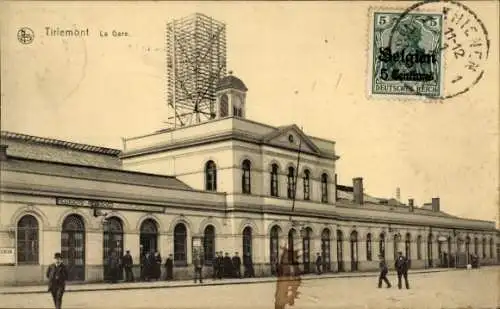 Ak Tirlemont Flämisch Brabant Flandern, Bahnhof