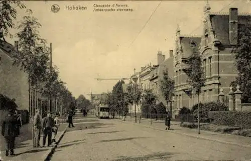 Ak Hoboken Antwerpen Flandern, Straßenpartie