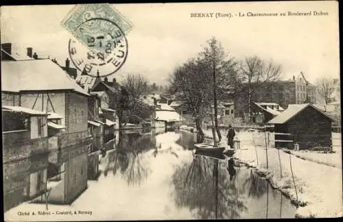 Ak Bernay Eure, La Charentonne au Boulevard Dubus