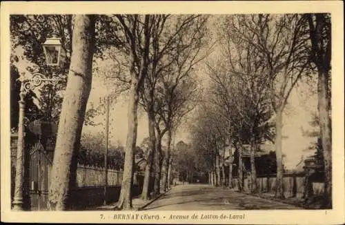 Ak Bernay Eure, Avenue de Lottin de Laval