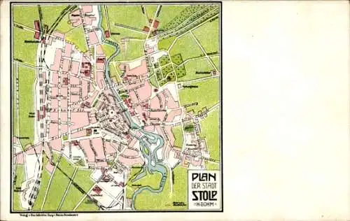 Stadtplan Ak Słupsk Stolp Pommern