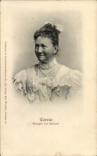 Ak Carola, Königin von Sachsen, Portrait