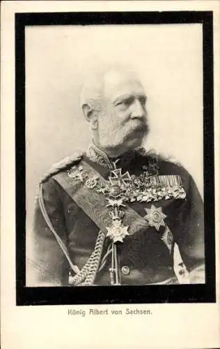 Ak König Albert von Sachsen, Portrait in Uniform, Orden