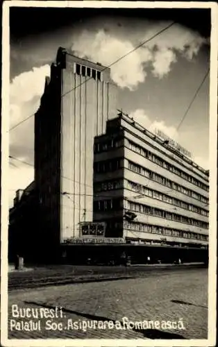 Ak București Bukarest Rumänien, Hochhaus, Straße