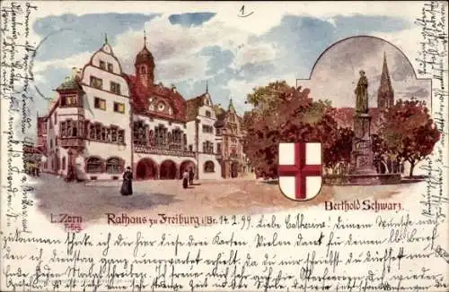 Künstler Litho Zorn, L., Freiburg im Breisgau, Rathaus, Wappen