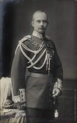 Foto Ak Friedrich Franz IV von Mecklenburg-Schwerin, Portrait in Uniform, Autogramm