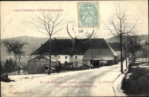 Ak La Forain Lothringen Vosges, Schloss, Winter