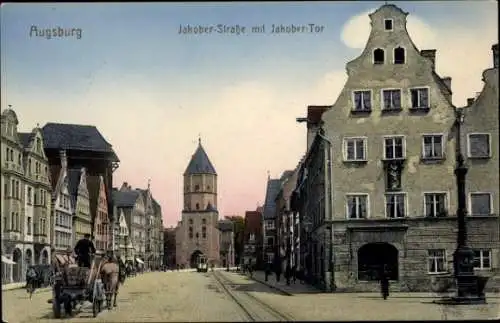 Ak Augsburg in Schwaben, Jakober-Straße, Jakober-Tor