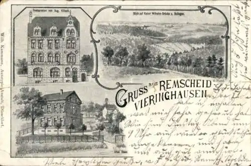 Ak Vieringhausen Remscheid im Bergischen Land, Gesamtansicht, Restauration, Altes Haus