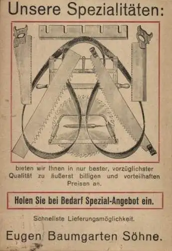 Ak Remscheid im Bergischen Land, Werbung, Werkzeuge-Fabrik, Eugen Baumgarten-Söhne