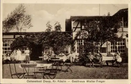 Ak Mrzeżyno Ostseebad Deep Pommern, Gasthaus Walter Freyer