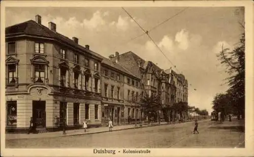 Ak Duisburg im Ruhrgebiet, Koloniestraße