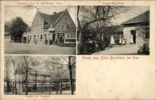 Ak Klein Buchholz Hannover in Niedersachsen, Gasthaus zum Klein-Buchholzer Turm, Garten