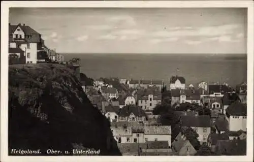 Ak Nordseeinsel Helgoland, Oberland und Unterland