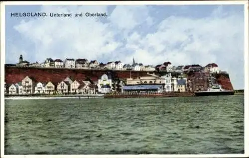 Ak Nordseeinsel Helgoland, Unterland, Oberland