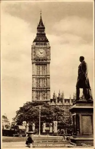 Ak City of Westminster, London, England, Big Ben vom Parliament Square