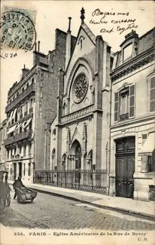 Ak Paris VIIIe Élysée, Amerikanische Kapelle, Rue de Berry