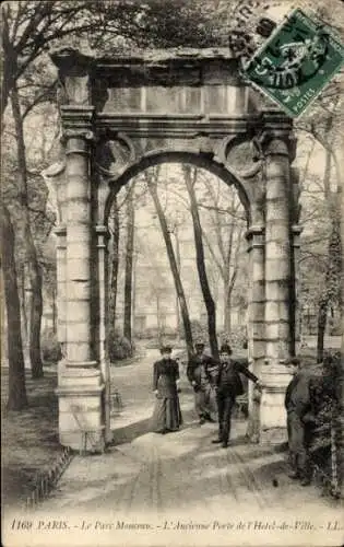 Ak Paris VIIIe Élysée, Parc Monceau, Porte de l’Hotel de Ville