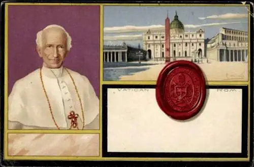 Künstler Litho Heineke, R., Vatikan Roma Rom Lazio, Papst Leo XIII., Vincenzo Gioacchino Pecci