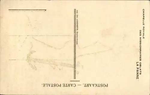 Ak La Panne De Panne Westflandern, Königliche Kapelle der Missionsoblaten