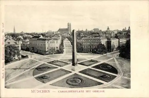 Ak München, Carolinenplatz mit Oberlisk