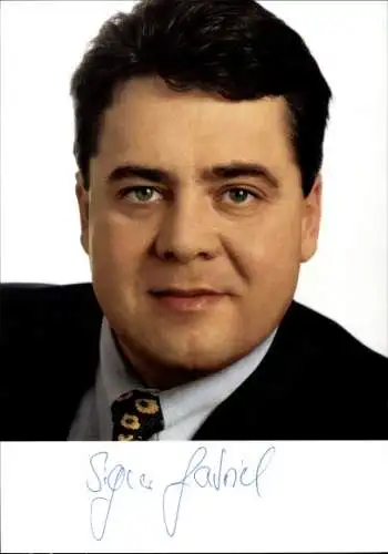 Foto Sigmar Gabriel, Niedersächsischer Ministerpräsident, Autogramm