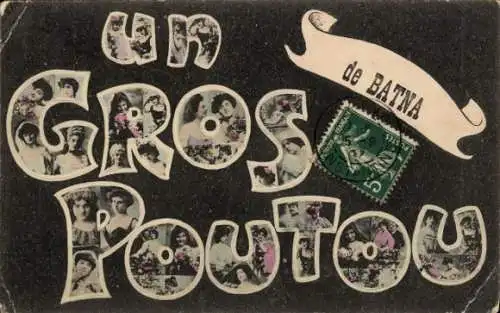 Buchstaben Passepartout Ak Batna Algerien, Frauenportraits