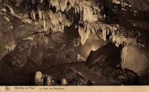 Ak Grotte de Han Han sur Lesse Wallonien Namur, La Salle des Mamelons