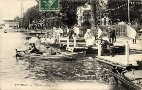 Ak Enghien les Bains Val d'Oise, Embarcadere