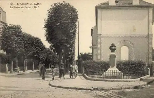 Ak Enghien les Bains Val d'Oise, Statue von Cotte