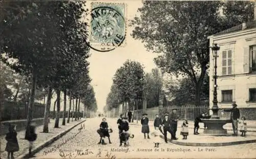 Ak Malakoff Hauts de Seine, Avenue de la République, Le Parc