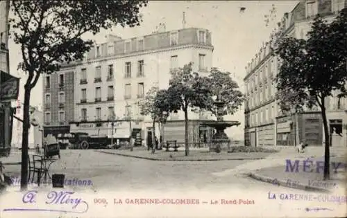 Ak La Garenne Colombes Hauts de Seine, Le Rond Point