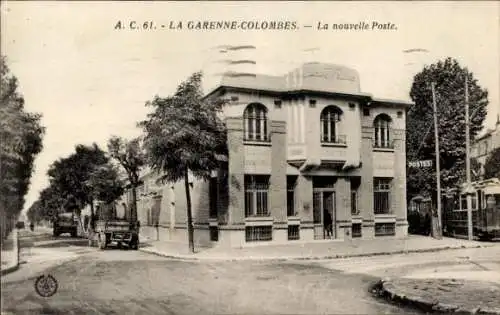 Ak La Garenne Colombes Hauts de Seine, Das neue Postamt