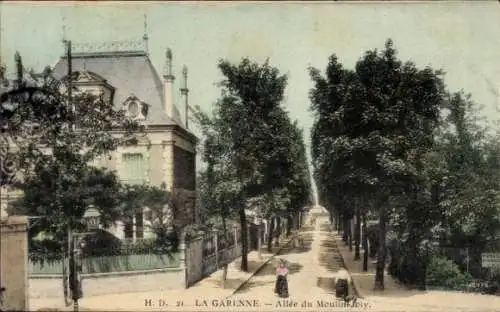 Ak La Garenne Hauts de Seine, Allee du Moulin Joly