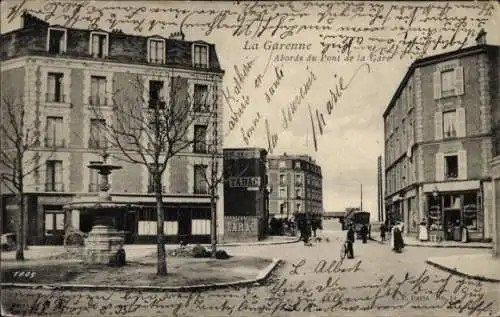 Ak La Garenne Colombes Hauts de Seine, in der Nähe der Pont de la Gare