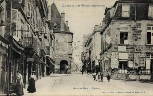 Ak Luxeuil les Bains Haute Saône, Grande Rue, Rathaus