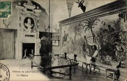 Ak Chantilly Oise, Chateau, Billard