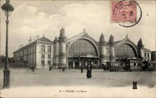 Ak Tours Indre et Loire, Bahnhof