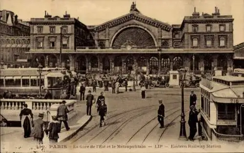 Ak Paris, Ostbahnhof, Straßenseite