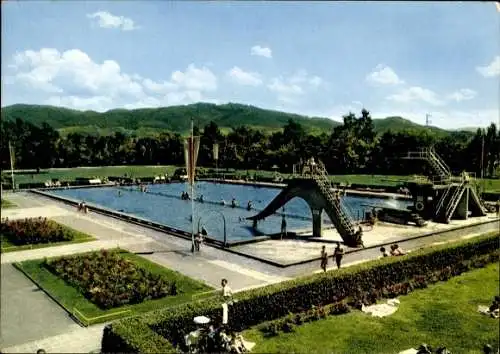 Ak Offenburg in Baden Schwarzwald, Schwimmbad, Rutsche, Sprungturm