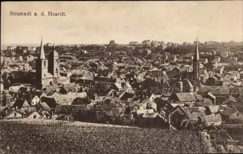 Ak Neustadt an der Weinstraße, Gesamtansicht mit Stiftskirche