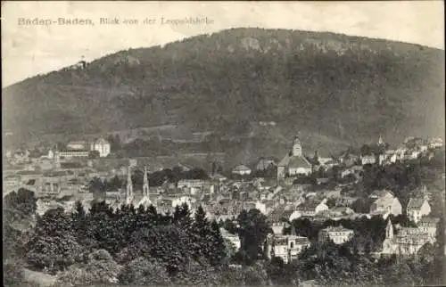 Ak Baden Baden am Schwarzwald, Blick von der Leopoldshöhe aus