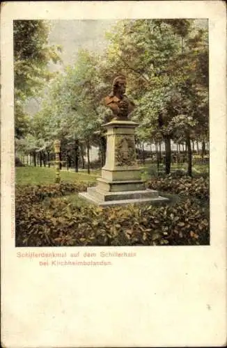 Ak Schillerhain Kirchheimbolanden in der Pfalz, Schillerdenkmal