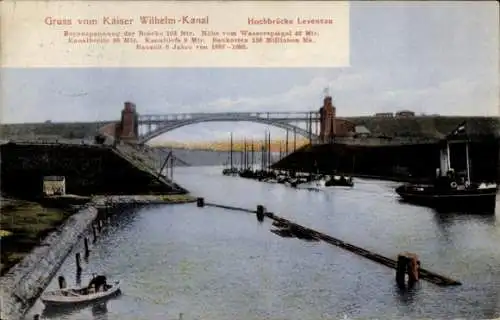 Ak Kiel, Kaiser-Wilhelm-Kanal, Hochbrücke Levensau